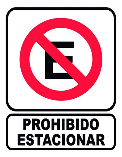 Cartel Prohibido Estacionar 10 X 15 Autoadhesivo