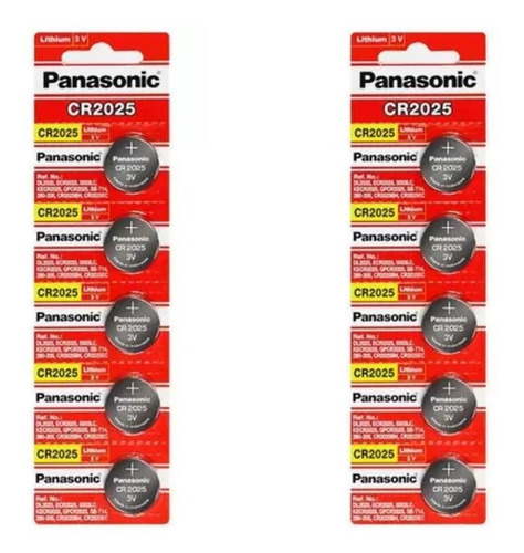 Kit 8 Cartelas Baterias Panasonic Cr2025 3v 40 Unidades