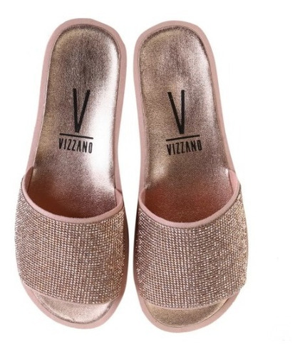 chinelo slide vizzano strass