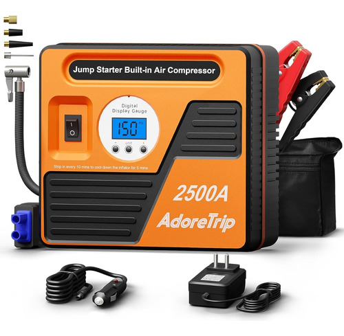 Arrancador 2500 Amp  Compresor De Aire, 6 En 1 Inalámbrico