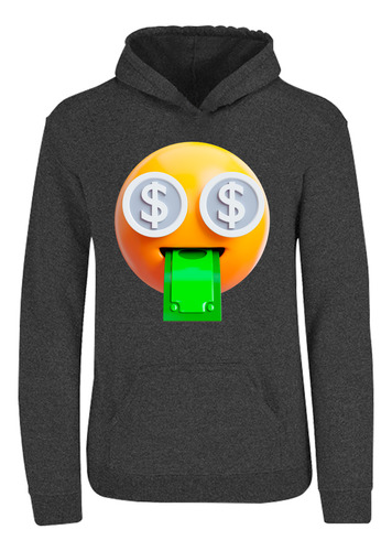 Sudadera Capucha Y Cangurera Estampado Emoji Dinero