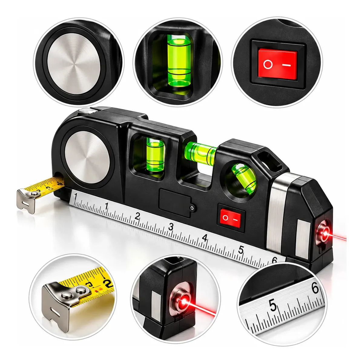 Nível Laser Luatek Level Pro 03 Profissional 8m com Trena e Régua 6 Pol
