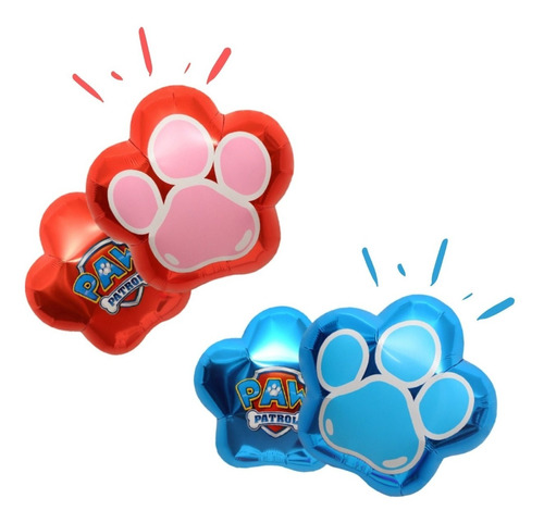 4 Globos Metalicos Decoracion Fiesta Huella Paw Patrol