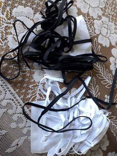 Imagen 2 de 4 de Cordones Para Championes Blancos Y Negros U.s.a Largos