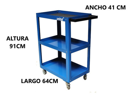 Imagen 2 de 9 de Carro Porta Herramientas Con Ruedas Unital Mod. Ayudante