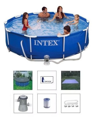 Piscina Intex 4485 Litros Bomba Filtro 220v Capa Forro