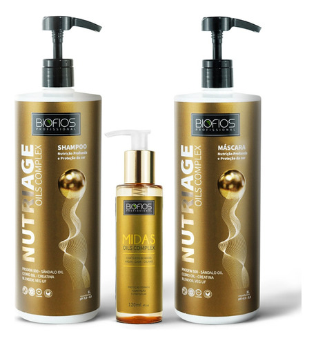 Kit Nutriage Shampoo + Máscara +finalizador Nutrição Intensa