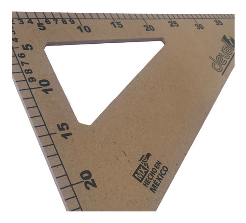 Escuadra De Madera Para Pizarrón 50cms, 60º Y 6mm De Espesor