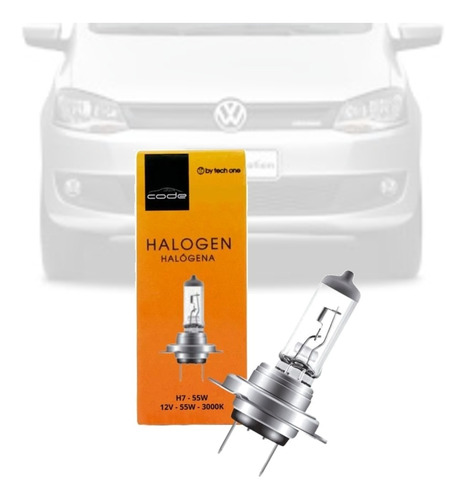 Lampada Farol Baixo Halogena Code 4300k 55w H7 Vw Fox