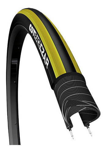 Llanta Cst Bicicleta 700x23c 23-622 Amarillo Czar C1406 Color Negro/Amarillo