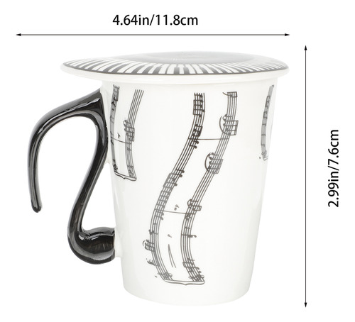 Taza De Cerámica Con Tapa Para Café Y Té Con Temática Musica