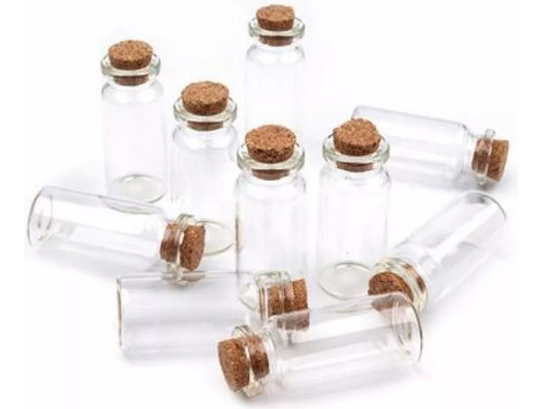 48 Botellitas Botella Vidrio Con Corcho Souvenir 5x2cms 10ml