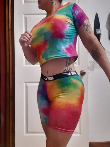 Nuevos Juegos De Crop Top Y Short Tie Dye 4500Talla S Al Xl