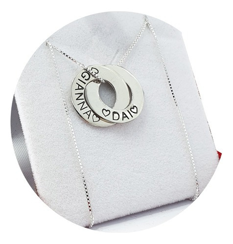 Conjunto Plata 925 Collar Ruso Personalizado Nombre Doble