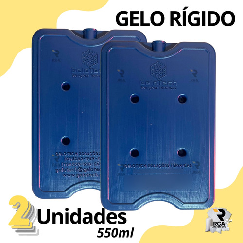 Gelo Artificial Rígido 550ml 2 Unids Reutilizavel Placa Gelo