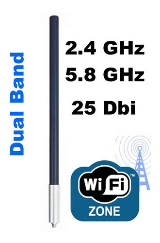 Antena Omnidirecional 25dbi Dupla Frequência 2.4 / 5.8 Ghz