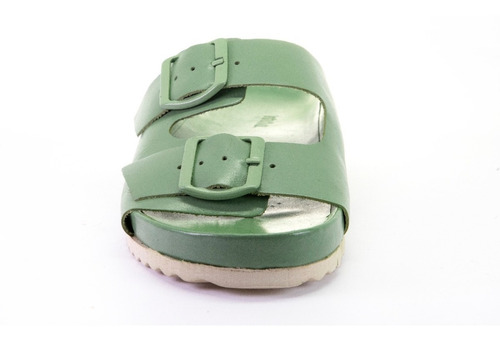 Imagem 3 de 6 de Sandália Birken Feminina Candy Color Verde Couro Legítimo