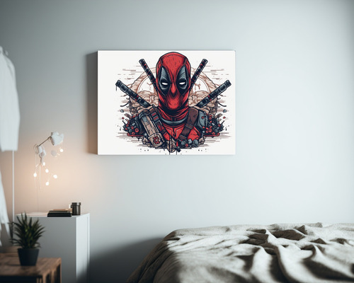 Arte De Pared Dibujos Deadpool Para Comedor 75x50cm