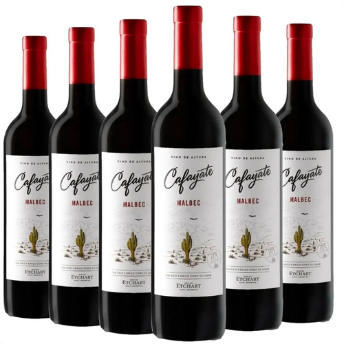 Vino Cafayate Malbec Etchart 750ml Tinto X6 Unidades 