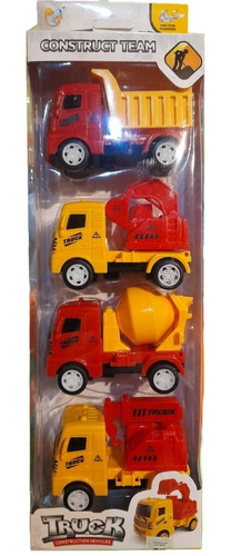 Imagen 7 de 8 de Set Construccion X4 Camion Excavadora Grua Auto Juguete Niño