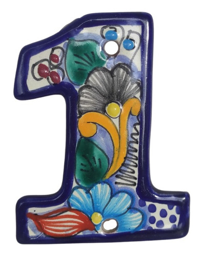 Numero Residencial 9cm De Talavera Premium 1 Pieza