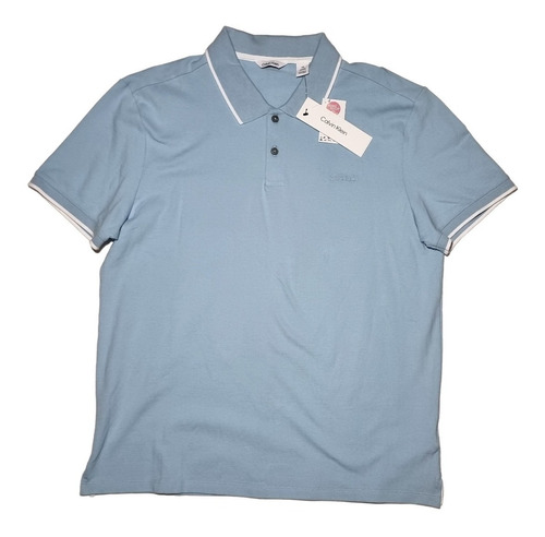 Playera Tipo Polo Calvin Klein Azul Nueva Original