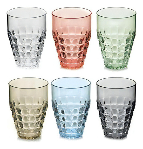 Juego De 6 Vasos Altos Tiffany Colours Guzzini 510 Ml Color Multicolor