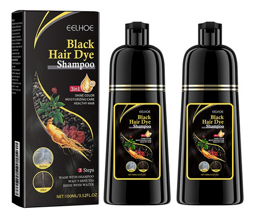 Shampoos Instantâneos De Tintura De Cabelo Preto De 200 Ml