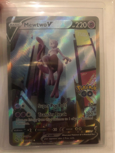 Tarjeta Mewtwo Pokémon Go Con Protector Y Pokebola (Usado)