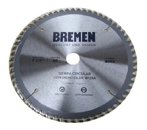 Disco Sierra Circular 60 D Widia 184mm Bremen 4693 185mm