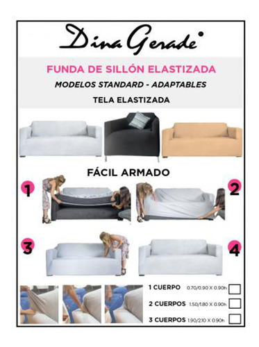 Funda Elastizada Para Sillon De 1 Cuerpo 70*90*90 Alto