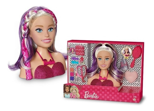 Boneca Busto Barbie Styling Faces Maquiagem Acessórios