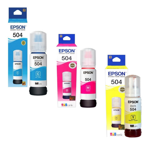Imagen 1 de 1 de Combo Colores Tintas Originales Epson 504, C, M, A