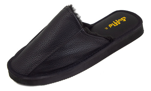 Pantufla Sufflé Cuero Graneado Hombre