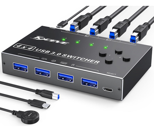 Switch Usb 3.0 Para 4 Computadoras, Mleeda Selector De 4
