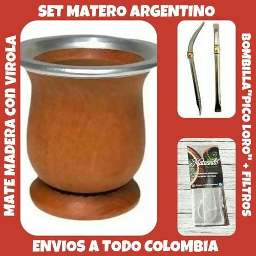 Set Matero!mate Madera C\virola Alumini - Kg a $340