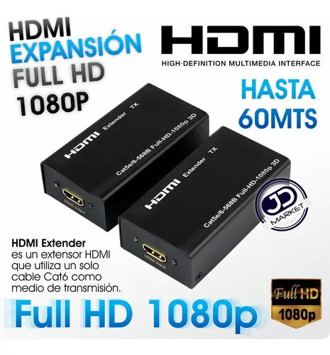 Kit Extensor Hdmi Por Cable De Red Utp / Hasta 60 Metros