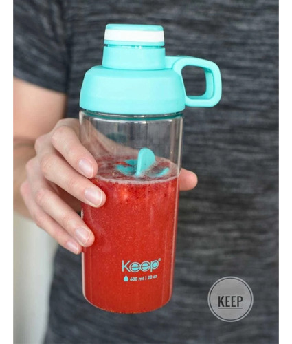 Imagen 5 de 10 de Botella Keep Shaker 600ml Con Mezclador Batidos Fit Kuchen