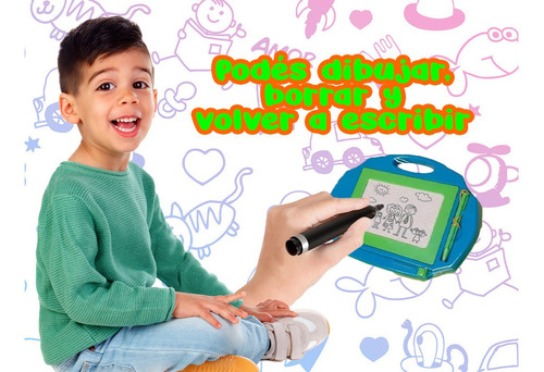 Imagen 7 de 10 de Pizarra Magica Magnetica Infantil Didactica Con Lapiz Valija