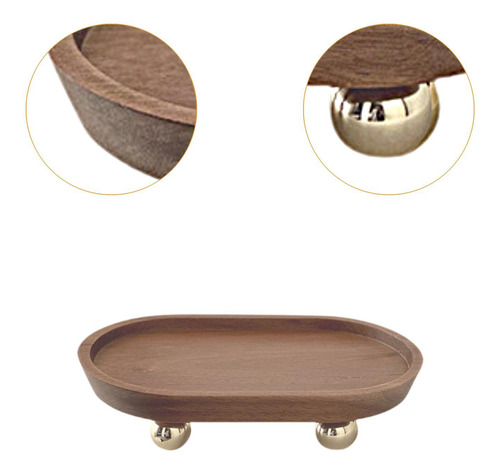 Bandeja De Madera Para Servir, Pedestal De 12x20x5cm Marrón