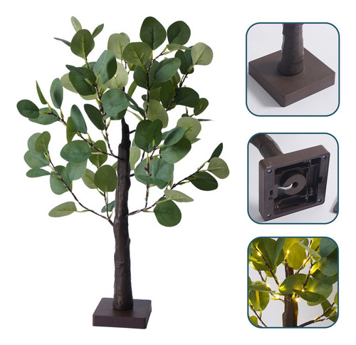 W 1002 Luces Led Con Forma De Árbol Pequeño, Diseño De Hojas