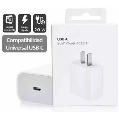 Cargador iPhone 12: Cubo carga rápida + Cable tipo C