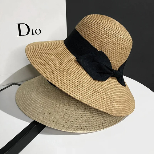 Sombrero De Paja De Playa De Verano Para Mujer Con Ala Ancha