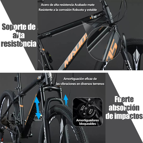 Bicicleta r26 de montaña frenos disco amortiguadores 21 velocidades ajustable Alarconty