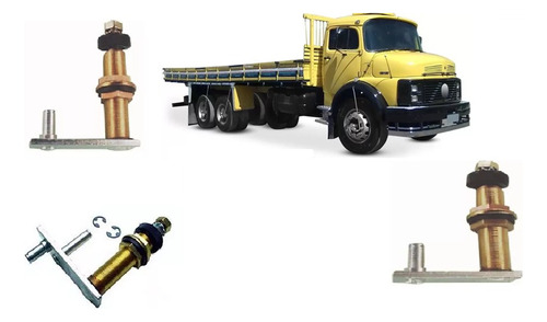 Kit 3 Pivo Limp M Benz Mb 3 Limpador Cab Alta Esq Centr Dir 