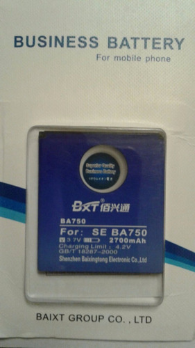 Bateria Alternativa Sony Ericsson Ba750 2700mah Xperia Arc