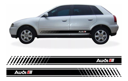 Adesivo Faixa Emblema Audi A3 Faixa Lateral Imp1 Cor Preto