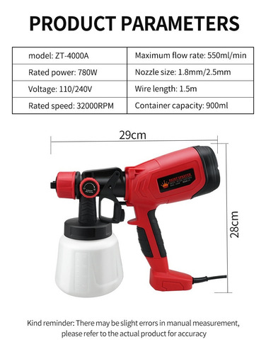 Litio Electric Spray Machine Pistola De Pintura Eléctrica