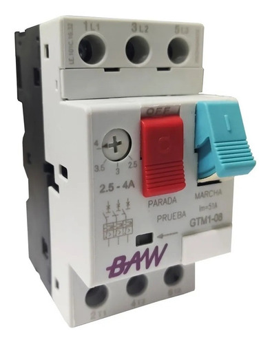 Guardamotor Baw Interruptor Tripolar Regulacion 2.5 A 4 Amp