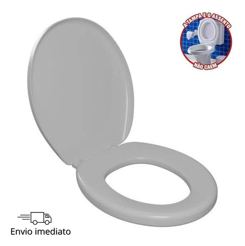 Assento Almofadado Oval Universal Deca Village Cinza Astra